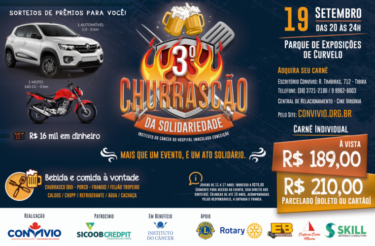 Compre agora o seu carnê do 3º Churrascão da Solidariedade